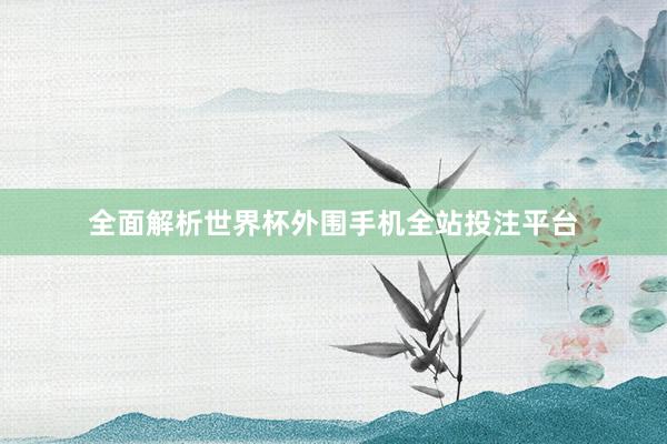 全面解析世界杯外围手机全站投注平台