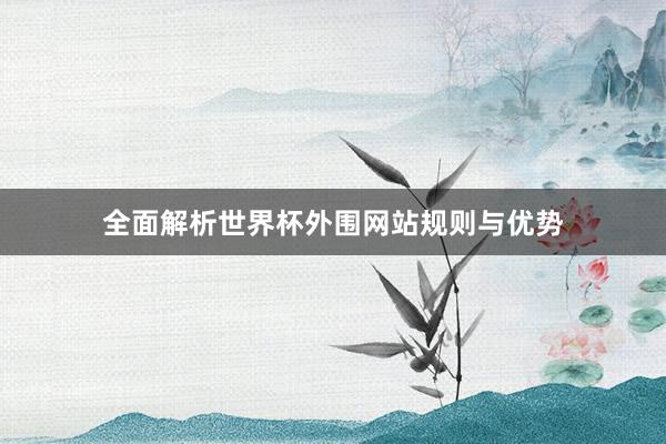 全面解析世界杯外围网站规则与优势